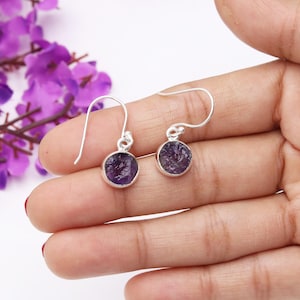 Handmade Amethyst Earrings, 925 Sterling Silver Dangle Earrings, Peridot & Aquamarine Gemstones, Boho Earrings for Women, Gift for Her
