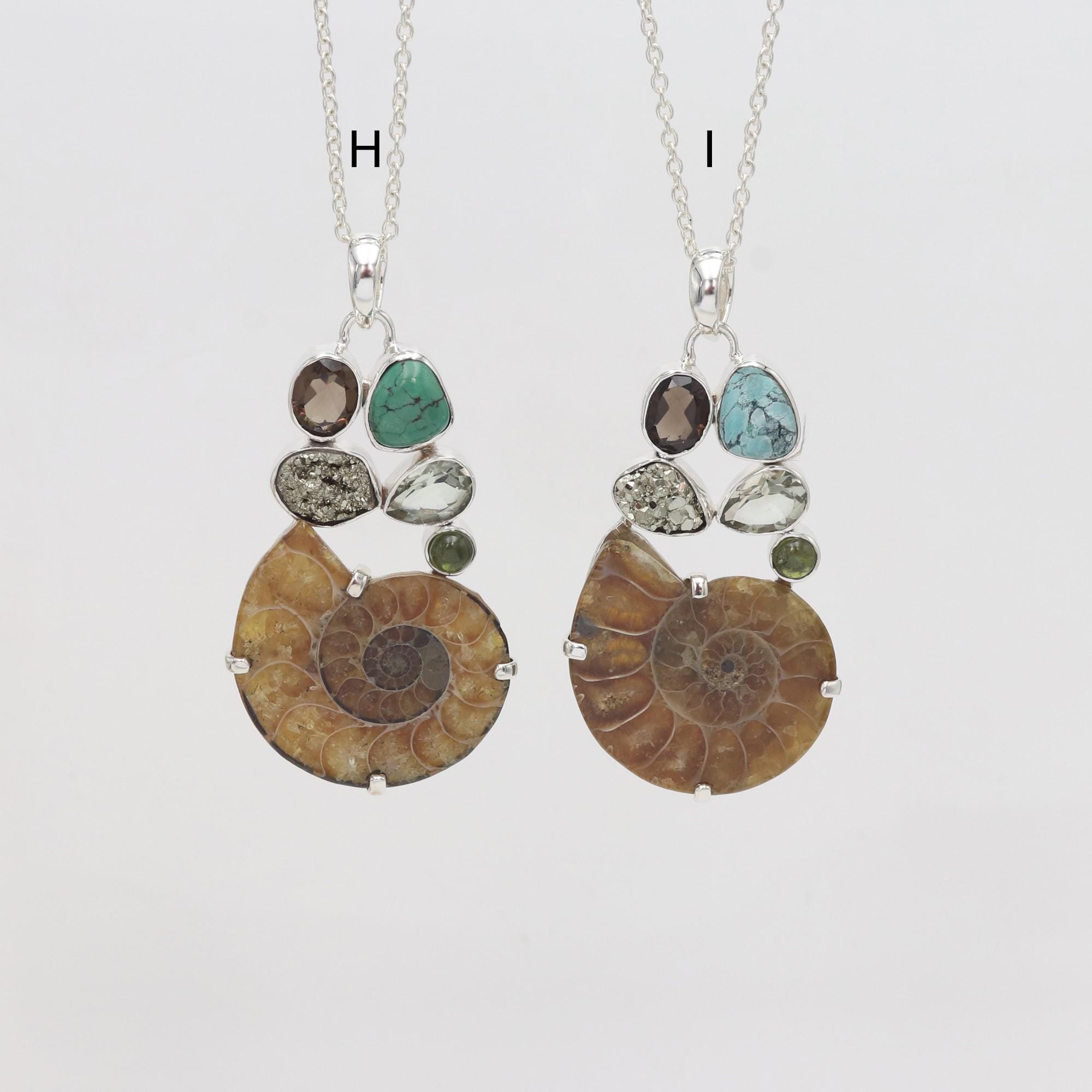 Smoky Quartz Necklace, Pyrite Silver Necklace for Women, Turquoise