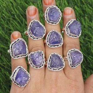 Raw Tanzanite Ring, Ring For Women, Silver Ring, Tanzanite Ring, Handmade Ring, Raw Tanzanite, Promise Ring, Statement Ring, Gemstone Ring