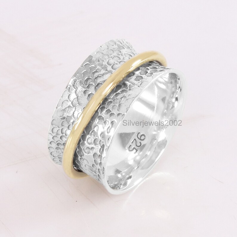 Sterling Silver Spinner Ring-meditation Spinner Ring-925 silver Anxiety Ring-Stress Ring-Fidget Ring-worry ring-Thumb Band-promise ring