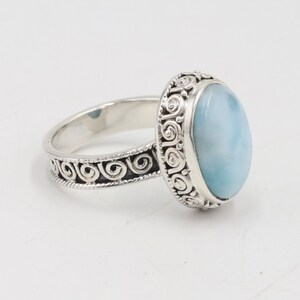 Mother's Day Gifts, Larimar Ring, Silver Women Ring, Statement Ring, Promise Ring, Handmade Ring, Gemstone Silver Ring, Silver Ring
