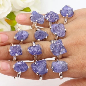 Raw Tanzanite Ring, Silver Ring, Ring For Women, Ring For Men, Tanzanite Ring, Handmade Ring, Raw Tanzanite, Promise Ring, Gemstone Ring