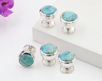 Gemstone Button Studs, Sterling Silver Shirt Studs, Handmade Shirt Studs, Suit Accessories for Men, Formal Accessories, Jewelry for Him