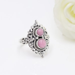 Pink Opal Ring, Statement Ring, Solid Silver Ring, Gemstone Ring, Sterling Silver Ring, Ring For Women, Handmade Ring, Best Gift