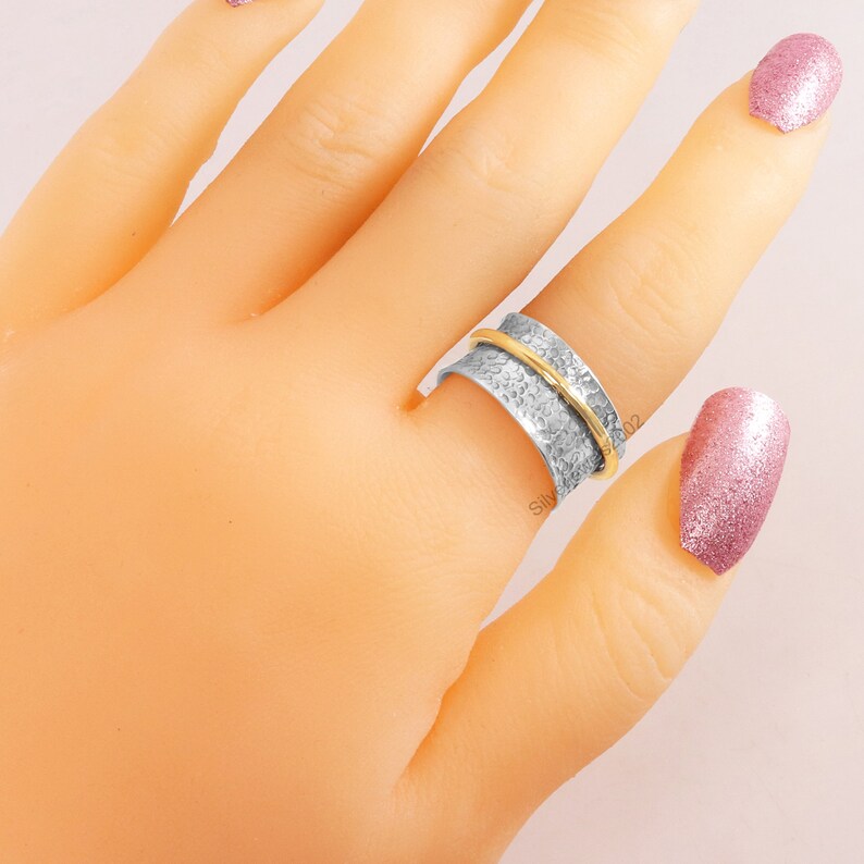Sterling Silver Spinner Ring-meditation Spinner Ring-925 silver Anxiety Ring-Stress Ring-Fidget Ring-worry ring-Thumb Band-promise ring
