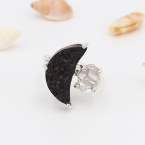Herkimer Ring, Statement Ring, Ring For Women, Tektite Ring, Promise Ring, Sterling Silver Ring, Silver Gemstone Ring, Mother's Day Gift