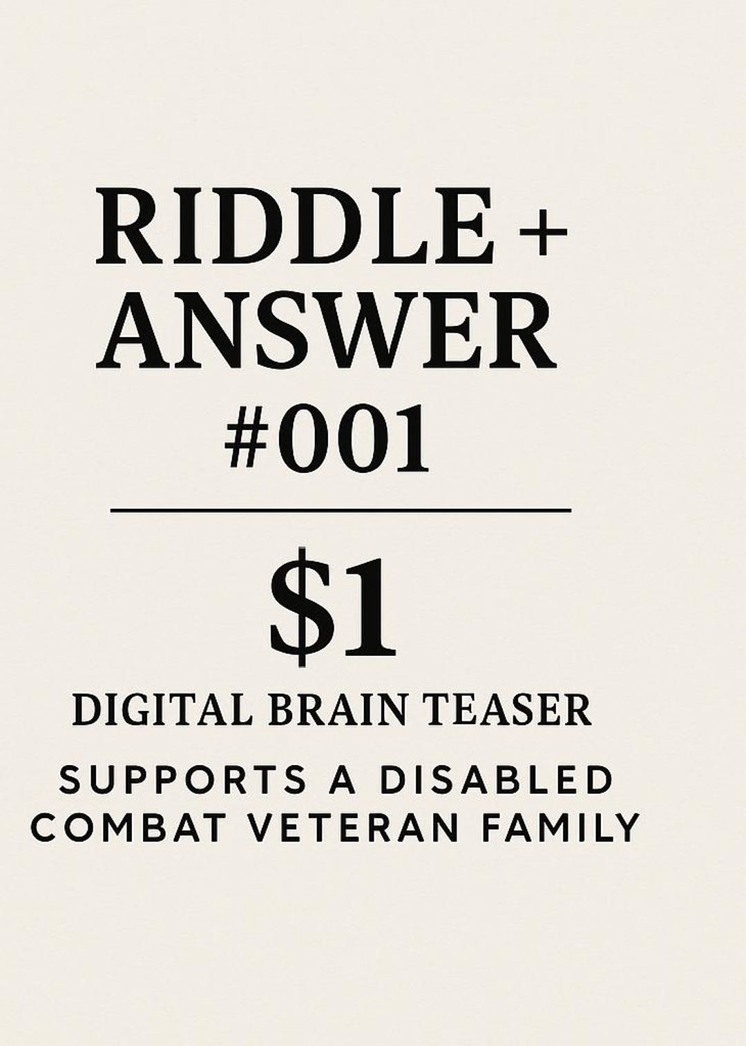 Riddle + Answer| Digital Download Puzzle | Helps Support Disabled ...