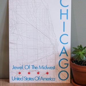 Carte de Chicago Letterpress Print