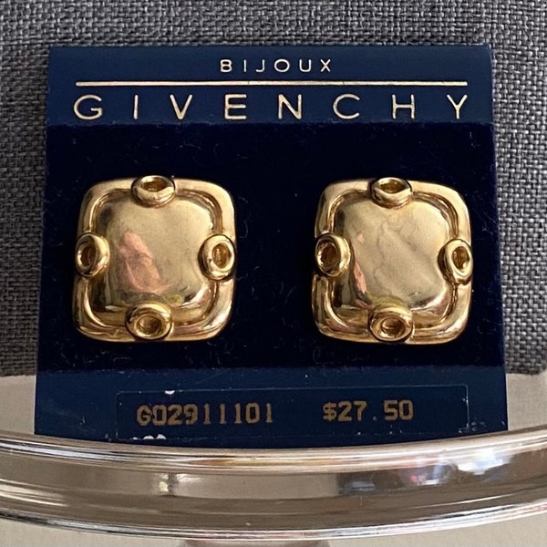 Vintage GIVENCHY Bijoux pre-owned NOS pair of gold plated earrings—high quality & classic designer costume jewelry ~ Spring SALE