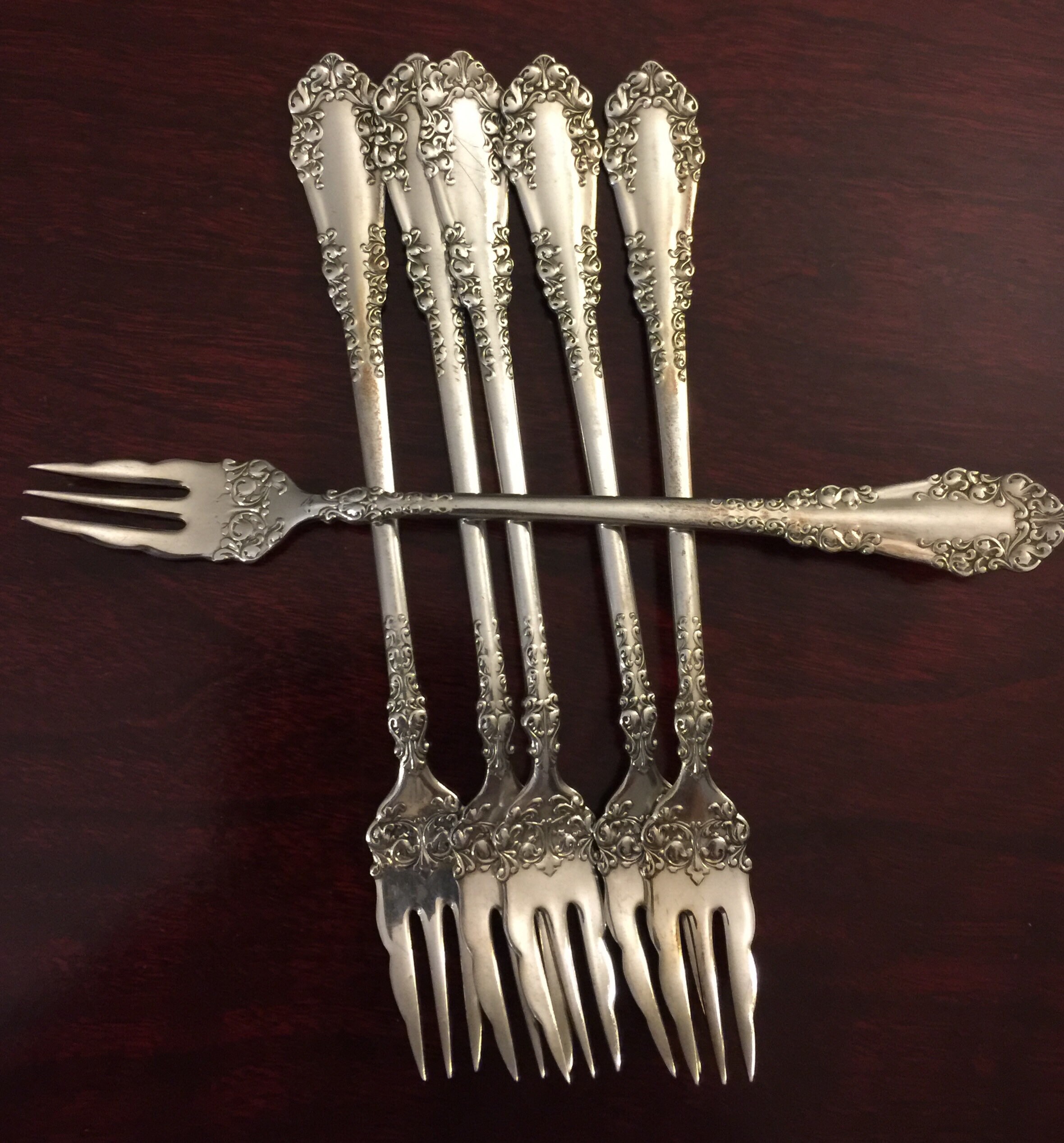 Wallace Violet Sterling Silver Place//Dinner Fork No Monogram 7 1//8 Inches