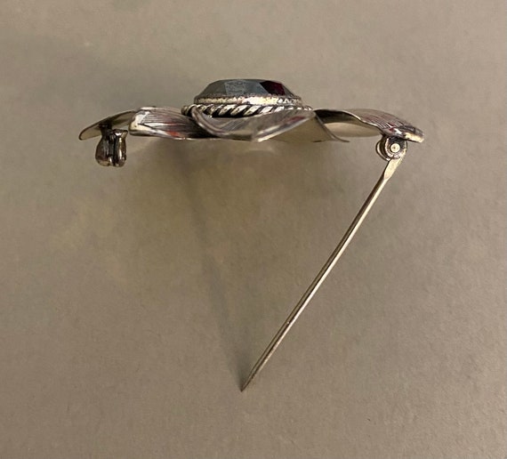 DANECRAFT sterling silver brooch pin with foliate… - image 7