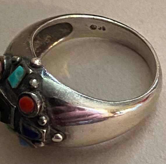 Antique STERLING Silver ring with multistone design … Gem