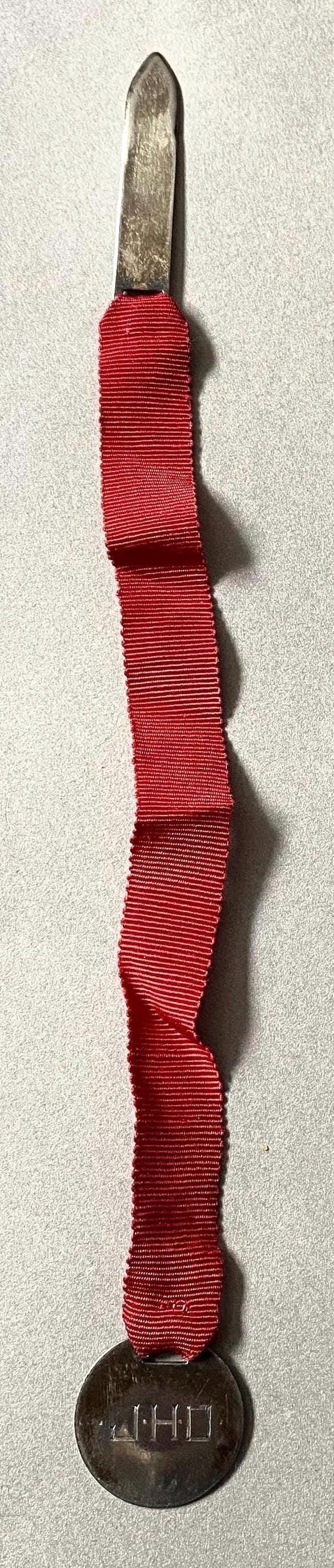 Antique Leonore Doskow ribbon bookmark sterling accents 10.25 inches 7.5 grams READ