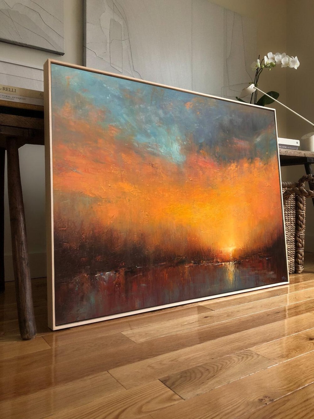 Original Sunset Landscape Painting: Colorful Abstract Wall Art - Etsy