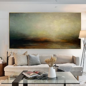 Green abstract art gold wall art Turquoise abstract painting Gold canvas painting green canvas wall art Large green abstract painting