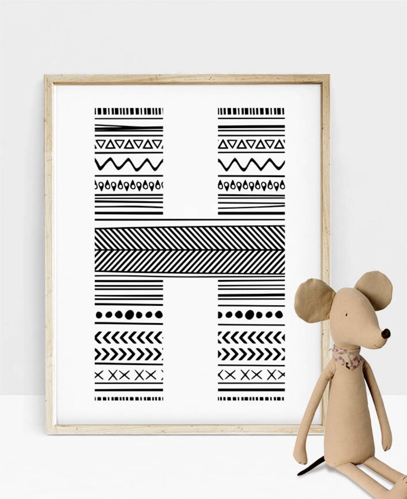Letter H Wall Decor Nursery Initials Nursery Monogram Etsy