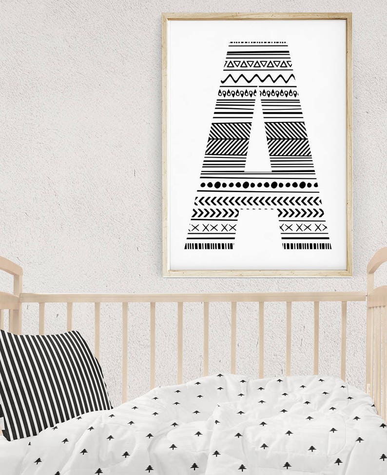 Letter Wall Art Baby Name Letters Initials Decor Monogram For Monograms Customized Gifts Kids Digital