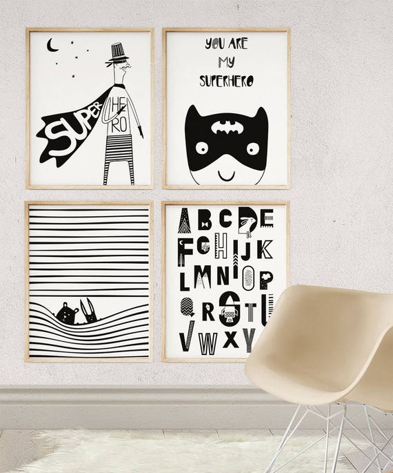 superhero nursery wall art