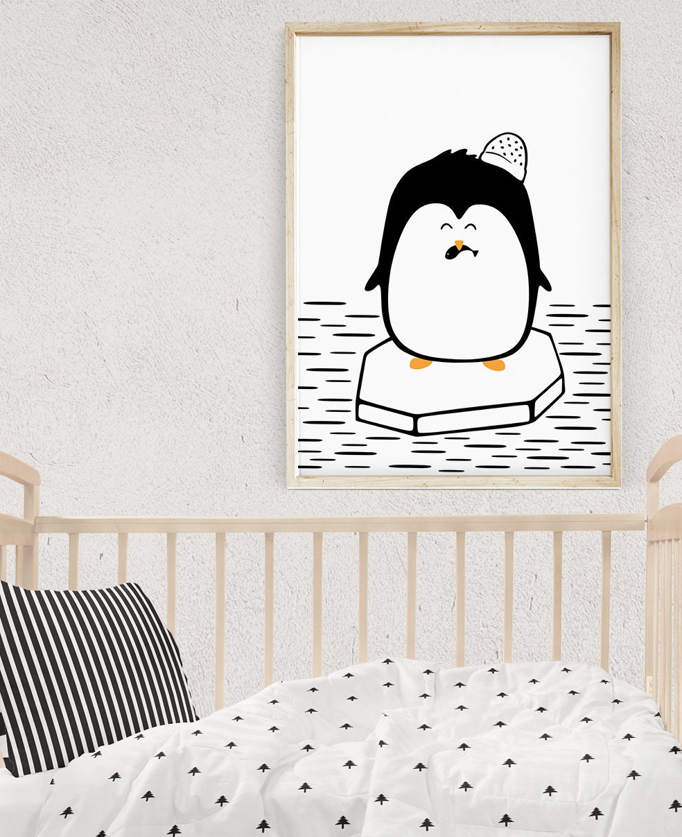 Penguin Print Penguin Art Modern Home Decor Animal Nursery ...