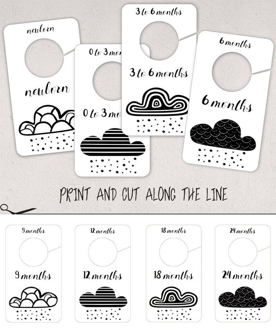 Baby Wardrobe Dividers Baby Closet Ideas Nursery Cloud Rain Etsy