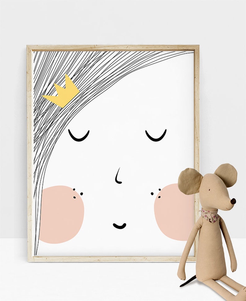 Princess Wall Art Baby Girl Decor Minimalist Kids Room Etsy