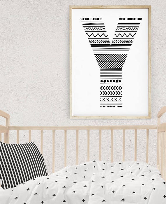 Large Letter Wall Decor Baby Name Wall Art Printable Etsy
