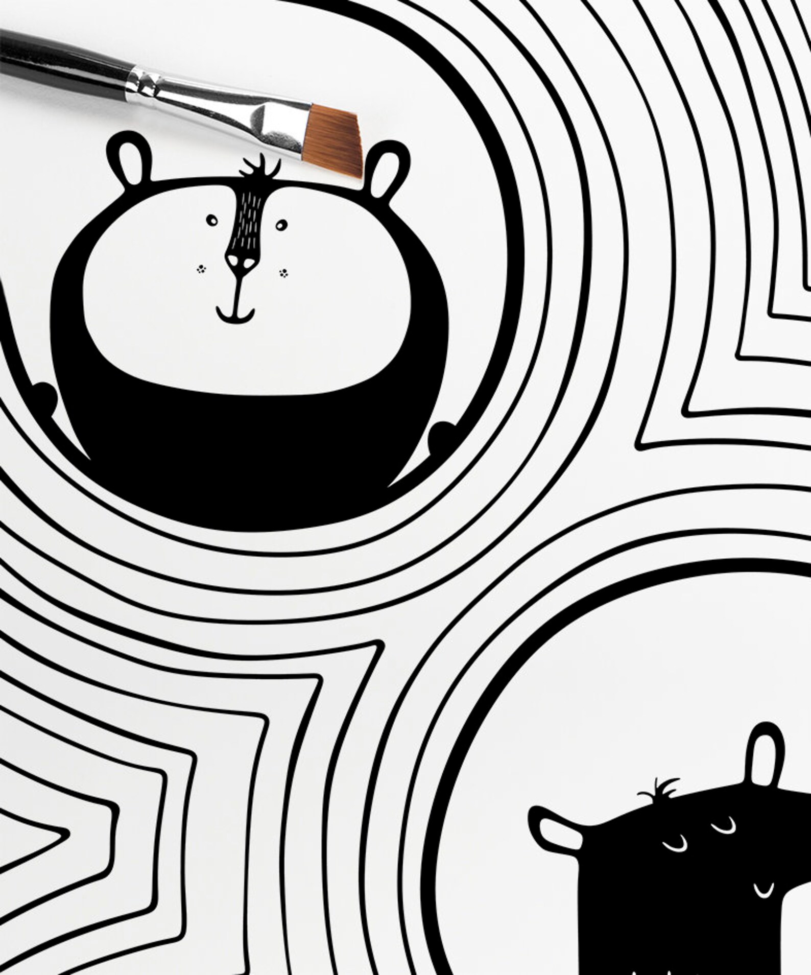 Peekaboo Animals Woodland Nursery Decor Black and White Etsy