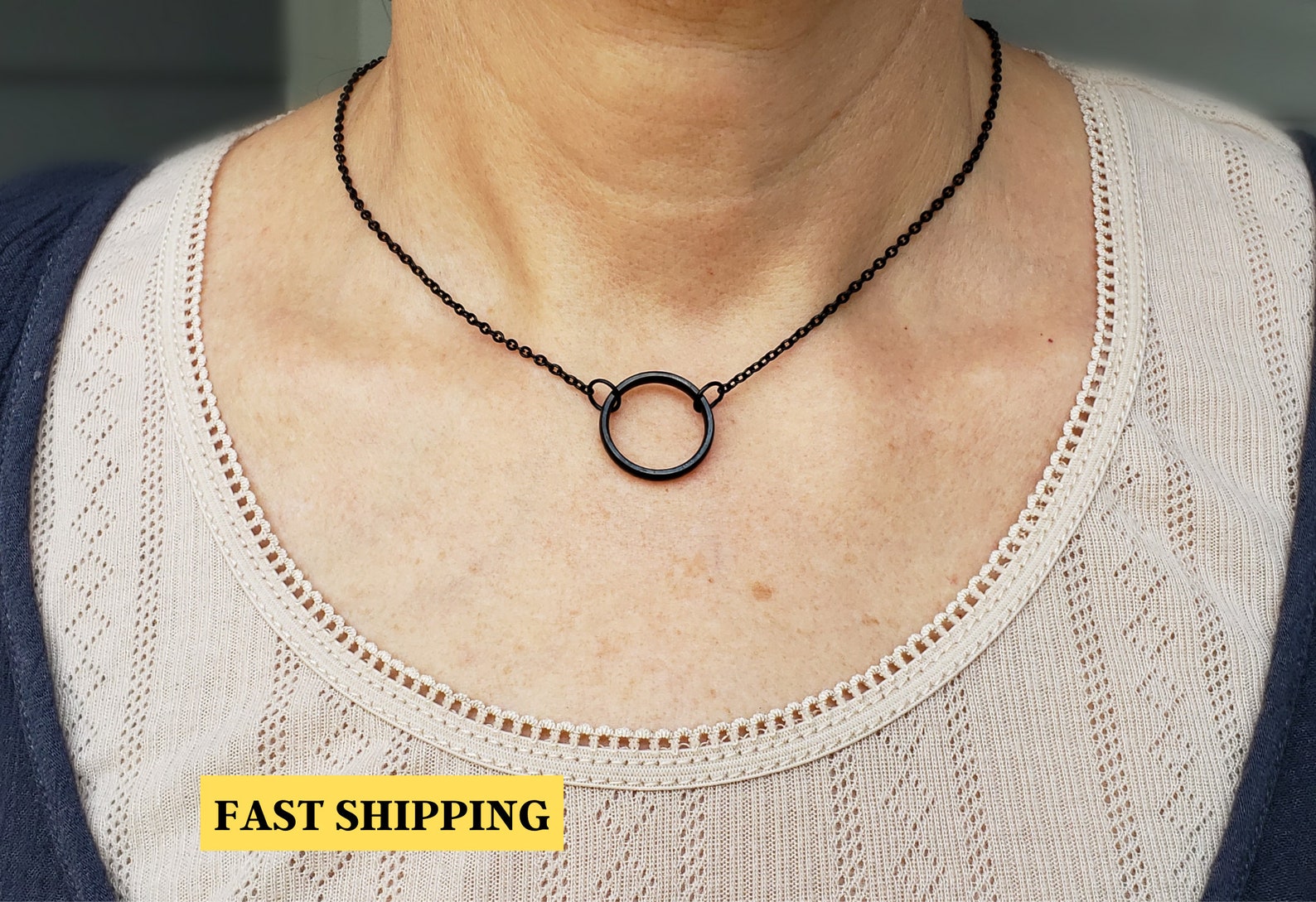 Stainless Steel Karma Eternity Circle Necklace 5 Different Etsy