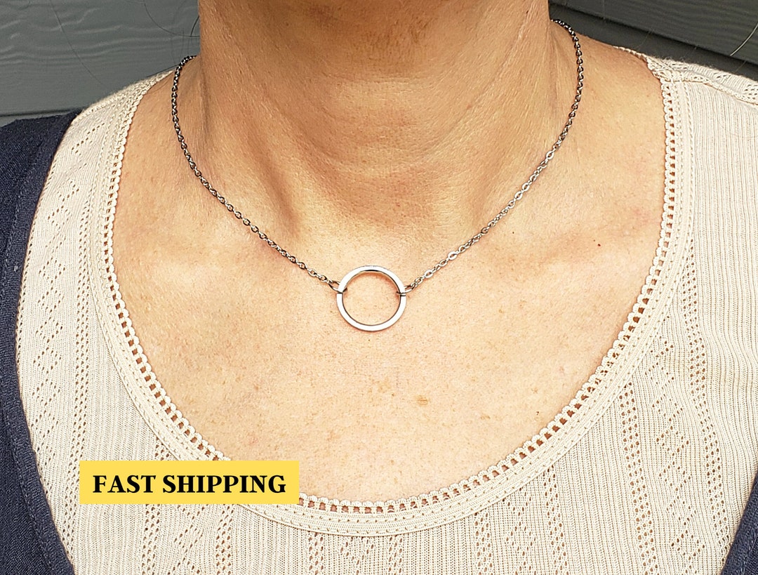 Stainless Steel Karma Eternity Necklace Hypo Allergenic, Waterproof