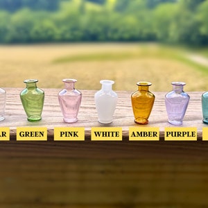 Miniature Glass Vase | Mini Whisker Glass Vases | Unique Tiny Gift |  | Little Dollhouse Accessories | Micro Landscape Accessory | 7 Colors