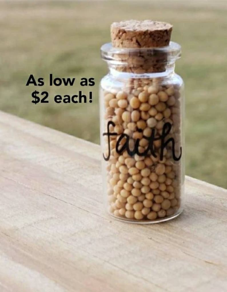 Mustard Seed Faith Glass Bottle Charm Bulk mini gift for Etsy