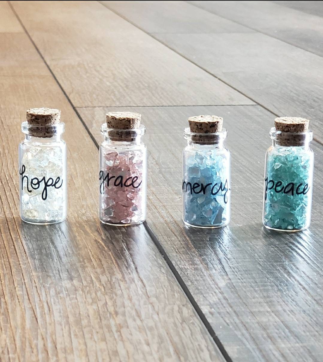 Fruit Of The Spirit Small Religious Glass Jar Charm Keepsake Etsy