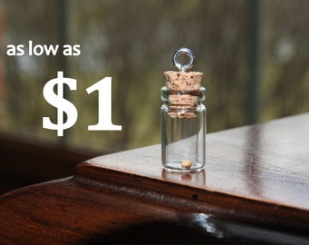 Tiny Mustard Seed Faith Glass Bottle Charm Mini gift School Church Wedding Baptism Inspirational Bulk Christian jewelry Easter Basket