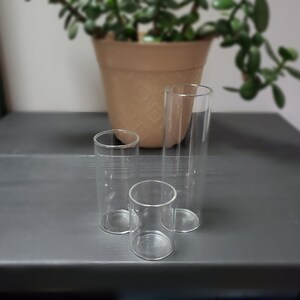 VASES Tall Clear Glass 3 Sizes 2 0z 4 Oz 6 Oz DIY Fillable Quality Vases Wedding Bridal or Baby Shower Favors Gift image 3