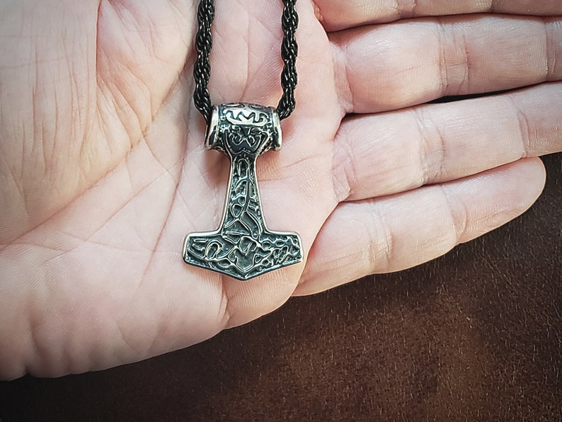 Mjolnir Martello Di Thor - Collana Uomo Vintage In Argento 925 Con Ciondolo Nordic Viking, Amuleto Pagano