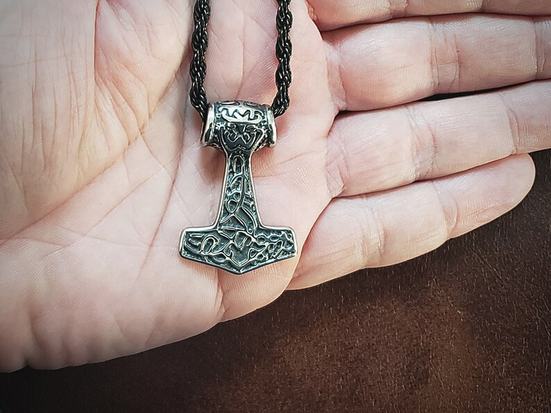 Mjolnir Martello Di Thor - Collana Uomo Vintage In Argento 925 Con Ciondolo Nordic Viking, Amuleto Pagano