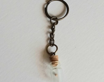 Faith Mustard Seed Mini Glass Bottle Charm Keychain Wedding Baptism Bulk Christian jewelry easter basket Get well Church School