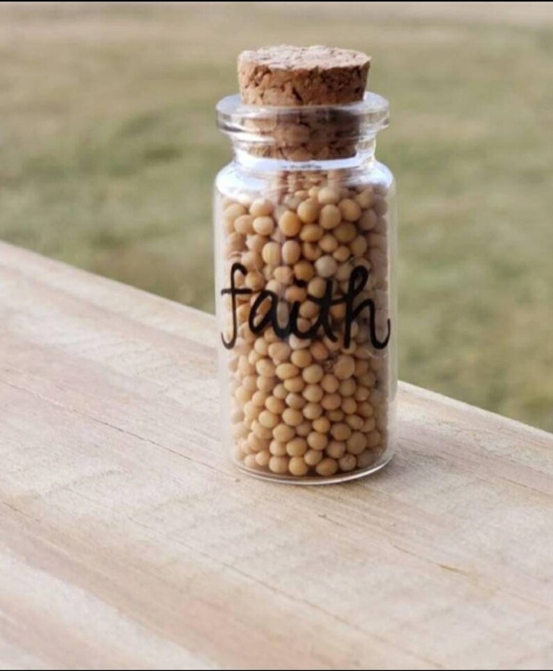 Mustard Seed Faith Glass Bottle Charm Bulk mini gift for Etsy