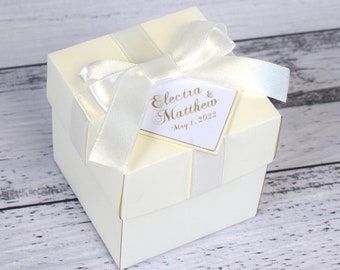 White favor boxes, Ivory wedding favor boxes, Custom favor boxes, candy box, Party favor box, Wedding favor boxes, personalized gifts