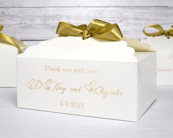 del Personalised Wedding Favour Cake Boxes x 50-100x60x30mm £18.50 inc