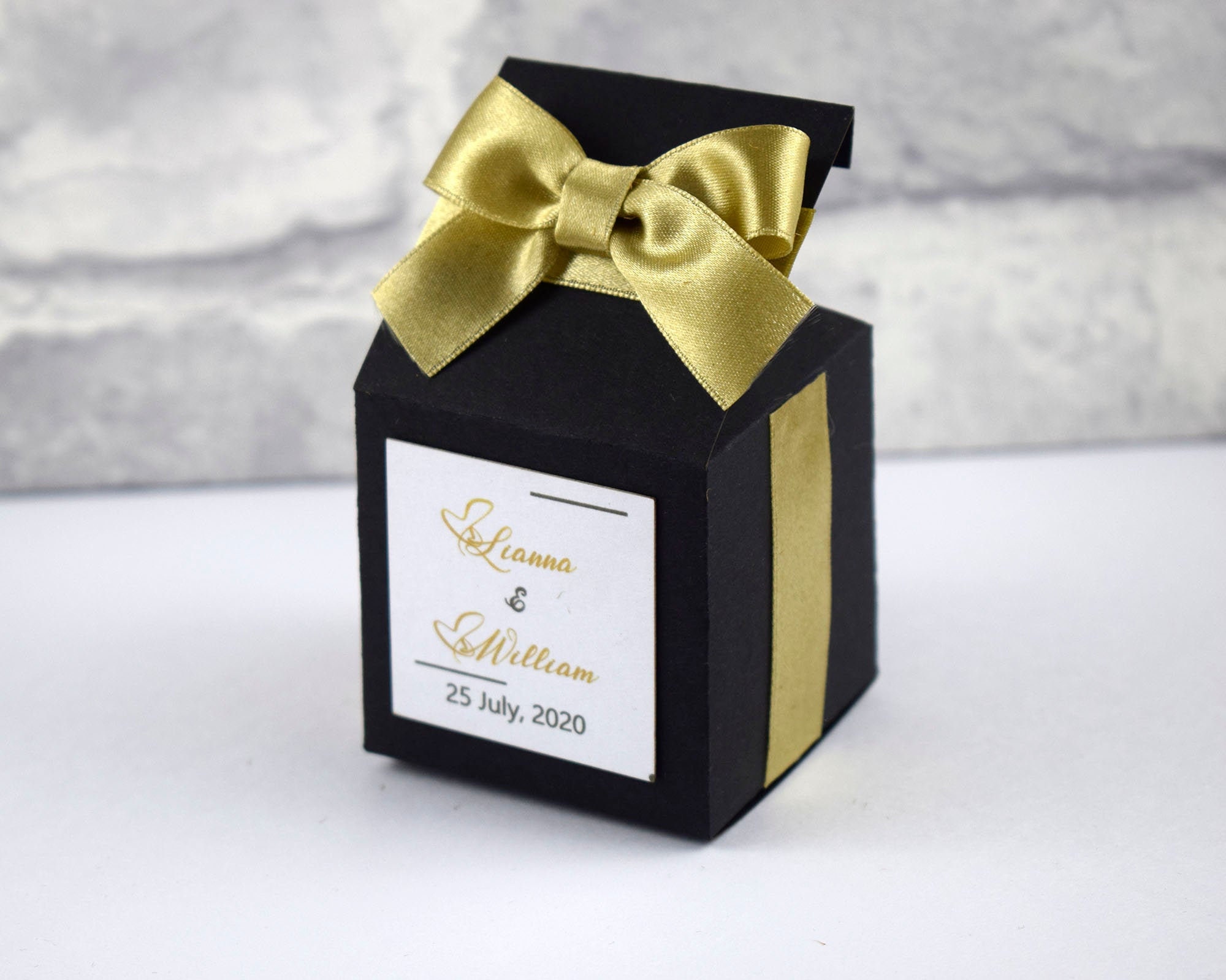 Gold Favor Boxes Black Favor Boxes Custom Party Favor Boxes Etsy