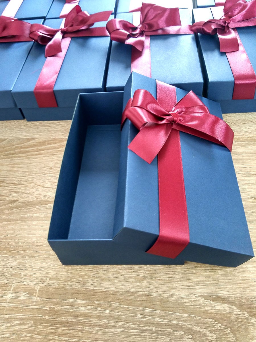 Navy Blue Boxes Boxes With Lid Boxes With a Ribbon Elegant Etsy