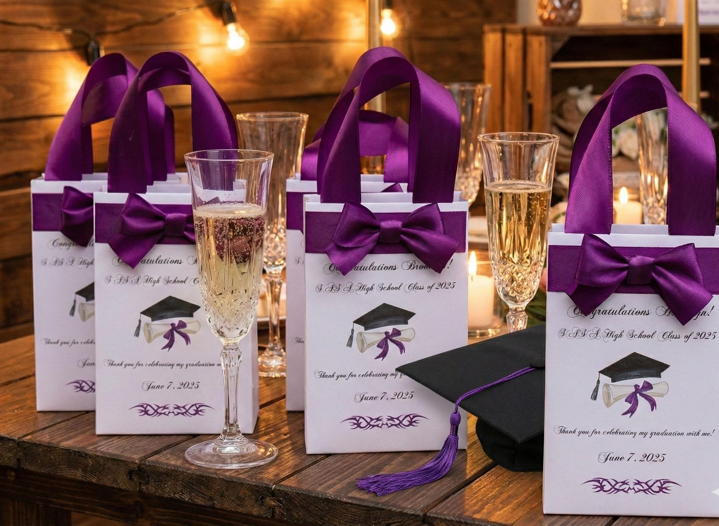 Personalized Graduation Gift Bag, Cap & Diploma Graphic - Etsy