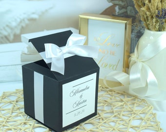 Black  white favor boxes, party favor boxes, Personalized wedding favor, Wedding candy box, Wedding favor boxes, Gift boxes, custom gift box