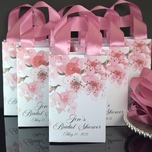 Sac fleurs de cerisier, Sac cadeau fleurs, Sac pour cadeaux de mariage, Sac cadeau baby shower, Emballage cadeau personnalisé, Sac cadeau baby shower,