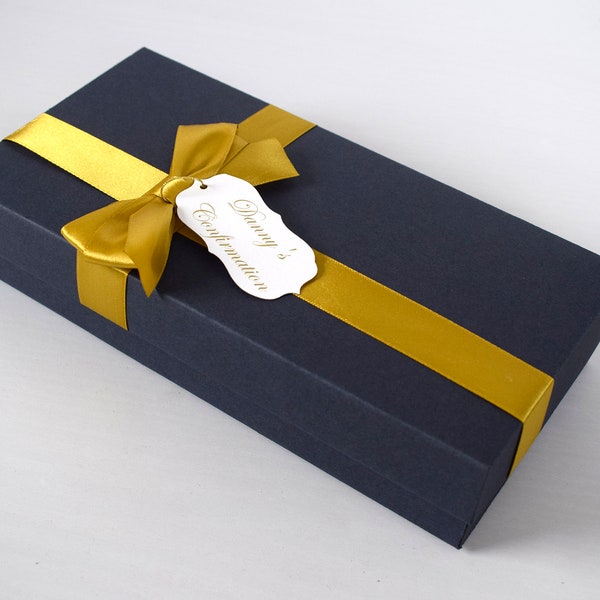 Navy blue boxes, boxes with lid, boxes with a ribbon, elegant boxes, bridesmaid boxes, Packaging boxes, custom paper boxes, navy gift boxes