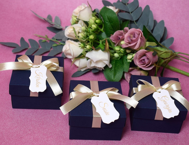 Personalized Gift Box Packaging Boxes Navy Blue Box Elegant Etsy