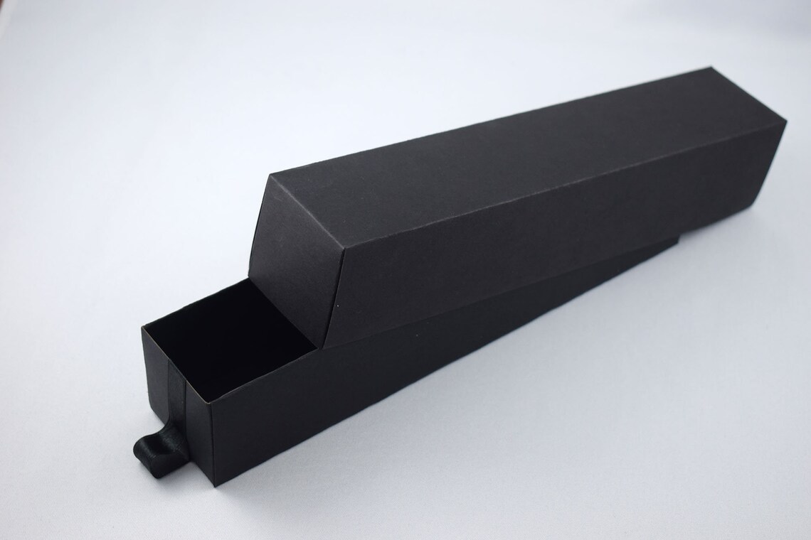 Cardboard Long Box Gift Box Long Paper Black Jewelry Box Etsy
