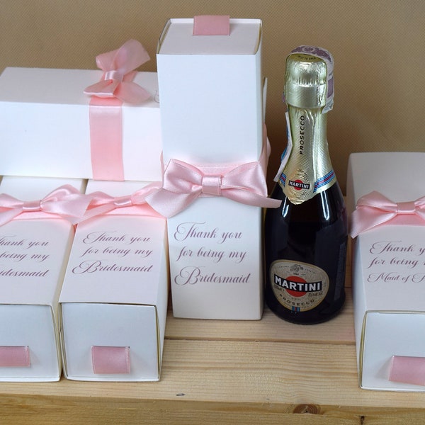 Mini Champagne Boxes, Personalized Wine Boxes, Wine Bottle Box, Bridal Shower Favor Boxes, Packaging mini bottle of wine, wine gifts