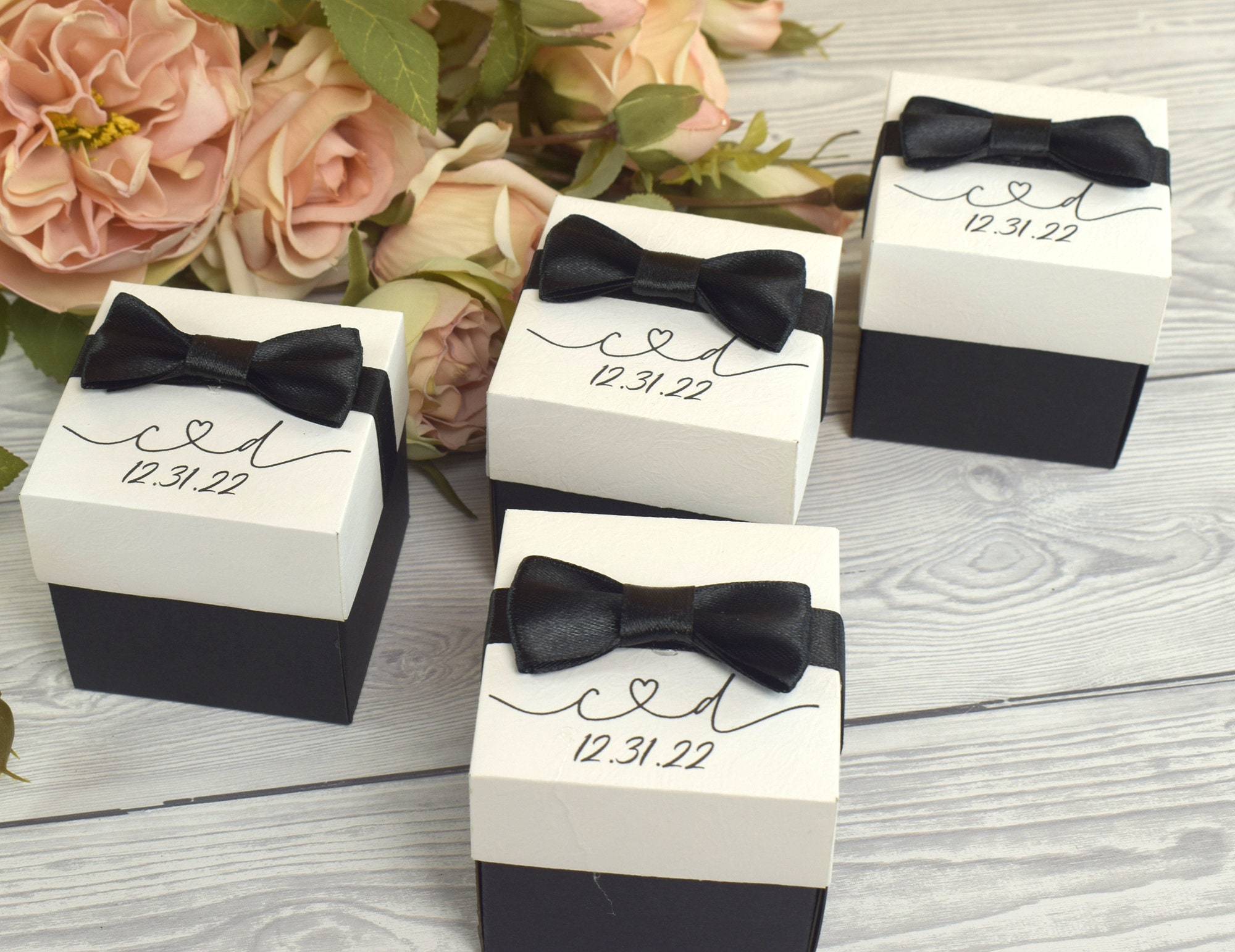 Large White/Black/Kraft Paper Bags Thick Wedding Favor Box